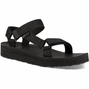 NEW TEVA women's midform universal leather sandal in black